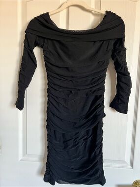 Black Ruched Black Dress